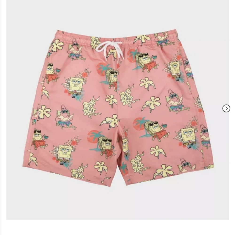 Men's SpongeBob Elastic Waist Swim Shorts